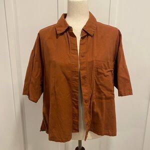Abercrombie & Fitch Camp Collar Summer Linen-Blend Shirt Sz M